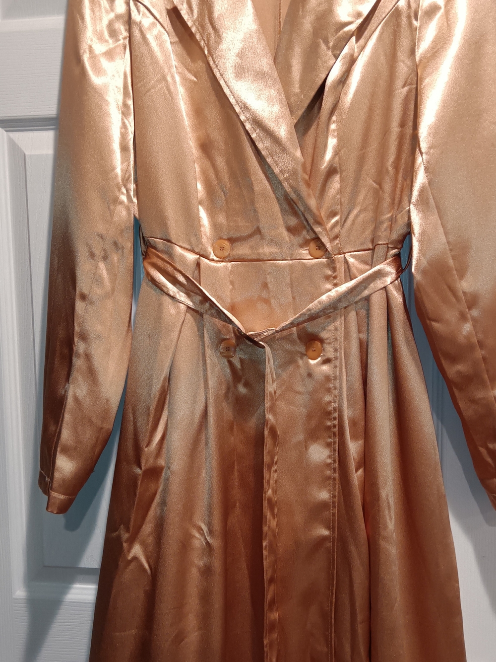 SHEIN Satin Midi Dress in Color Gold - Picture 2 of 5